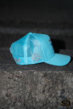 Load image into Gallery viewer, The Real MVP — Private Issue 01. Aqua Tone Mesh Trucker
