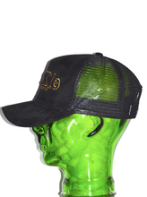 Load image into Gallery viewer, The &quot;Golden Nightfall&quot; Suede Trucker Cap
