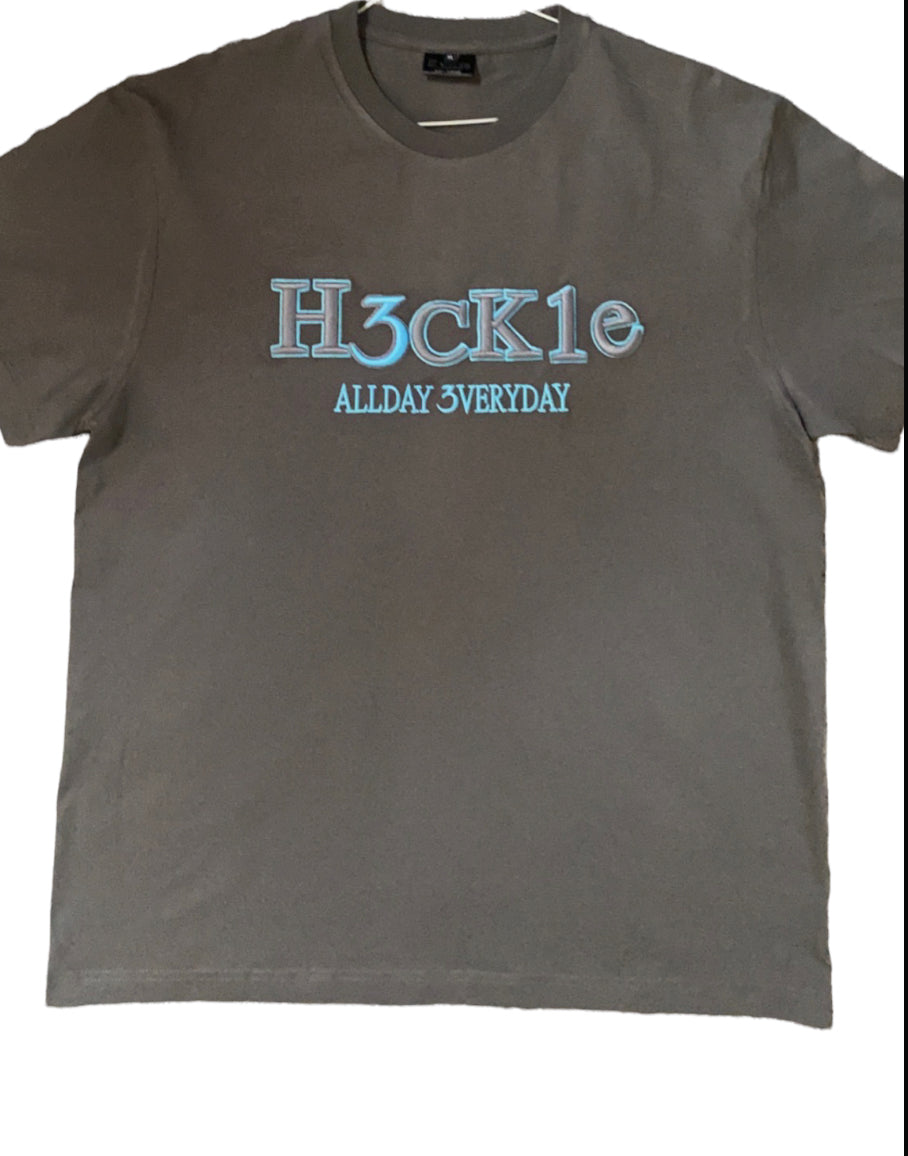 CHARCOAL & BABY BLUE H3CK1E T-SHIRT